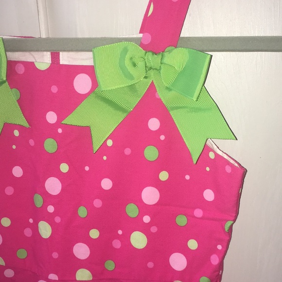 Ashley Ann Dress Sleeveless Pink Polka Dot Kids - Picture 2 of 3
